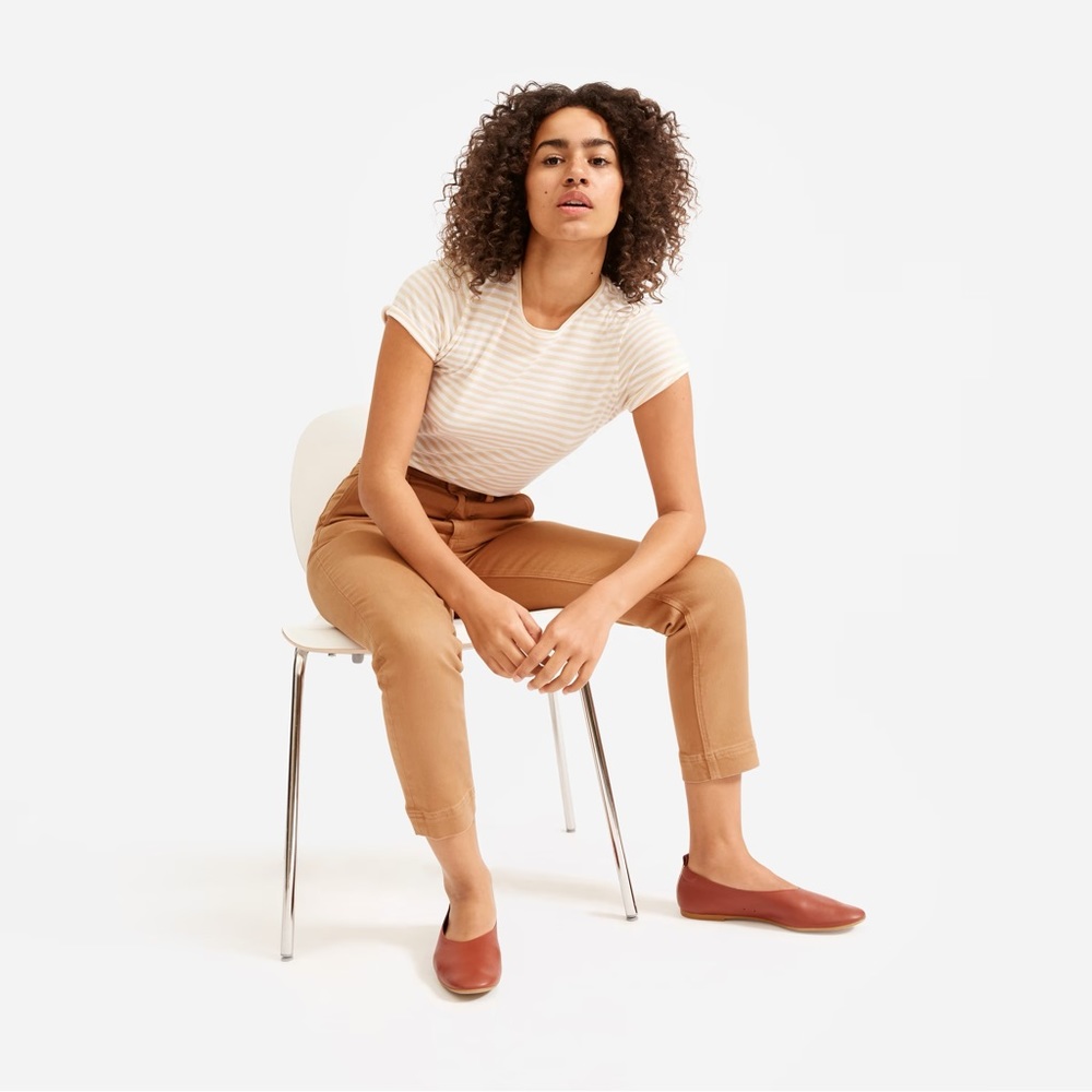 Everlane The Slim Leg Crop in Tawny Brown, size 2